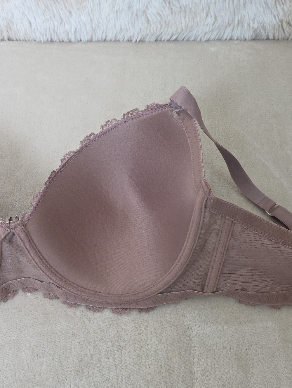 Auden Lace Push Up Bra 38DD Mauve Taupe Underwire Padded T-Shirt Bra - Picture 11 of 13